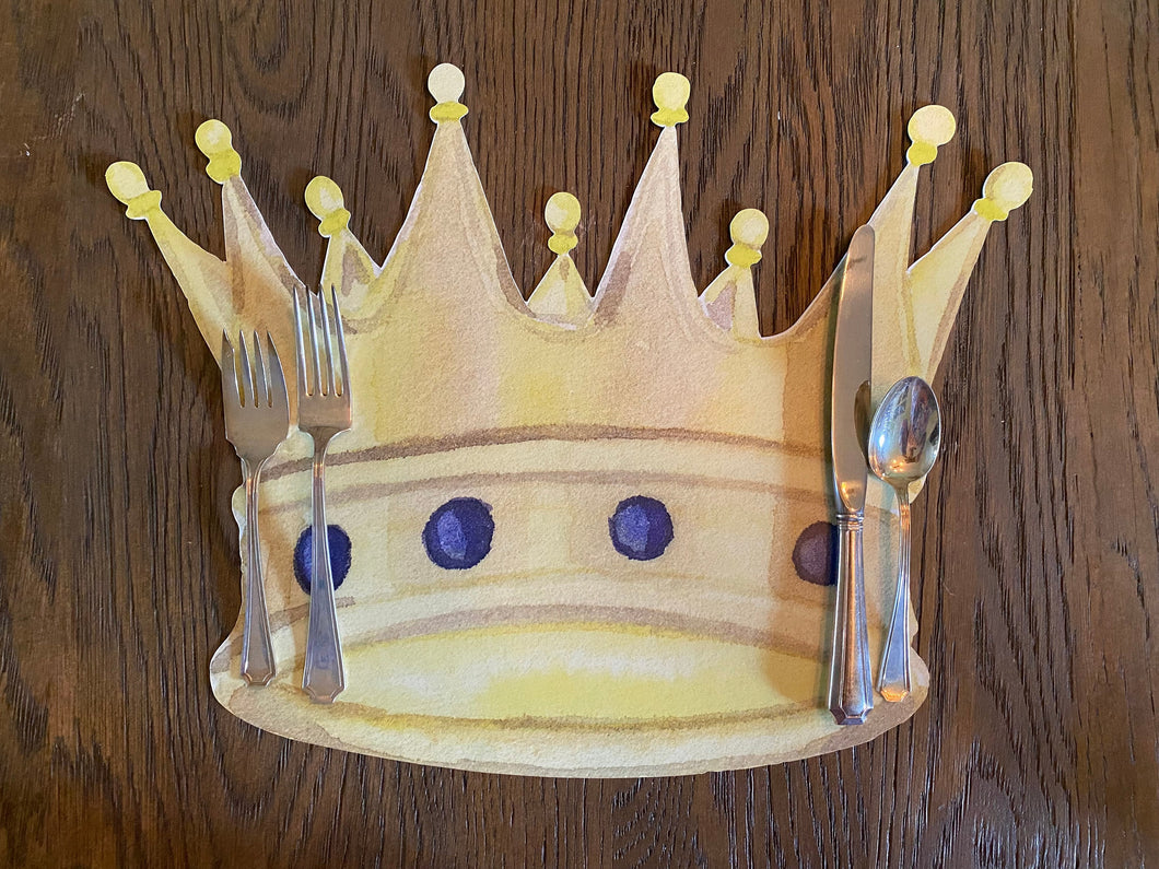 King Queen Crown Placemat Royal Place Setting Mardi Gras Krewe Royal Court New Orleans Louisiana Gift Corporate Gift Princess Birthday