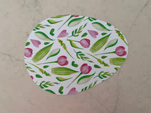 Load image into Gallery viewer, Floral Easter Egg Placemat Indoor Outdoor Table Setting Flower Spring Tulip Pink and Green
