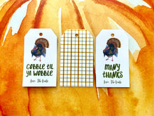 Load image into Gallery viewer, Turkey Thanksgiving Gift Tags, Gift Wrap, Hostess Gift, Gift for Her, Gift, Hostess Gift, Personalized Gift, Personalized Tag, Enclosure Card
