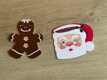 Load image into Gallery viewer, Christmas Drink Coasters (Pack of 20), Santa Mug, Gingerbread, Gingerbread Cookie, Hostess Gift, Holiday Gift, Holiday Party, Bar Accessory
