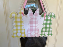 Load image into Gallery viewer, gingham easter bunny door hanger
