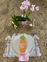 Load image into Gallery viewer, Gingham Plaid Easter Bunny Placemats Spring Decor Wipeable Tablesetting
