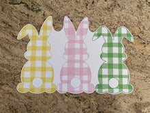 Load image into Gallery viewer, Gingham Plaid Easter Bunny Placemats Spring Decor Wipeable Tablesetting
