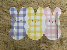 Load image into Gallery viewer, Plaid Easter Peeps Placemats/ Charger Watercolor Spring Wipeable Decor
