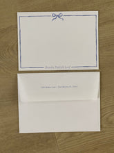 Load image into Gallery viewer, Personalized Blue Ribbon Stationery/ Notecard + Envelope

