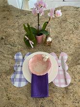 Load image into Gallery viewer, Plaid Easter Peeps Placemats/ Charger Watercolor Spring Wipeable Decor
