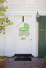 Load image into Gallery viewer, green watercolor baby carriage door hanger
