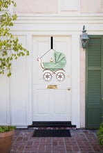 Load image into Gallery viewer, sage green watercolor baby carriage door hanger
