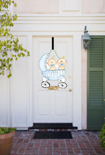Load image into Gallery viewer, blue twin baby carriage door hanger
