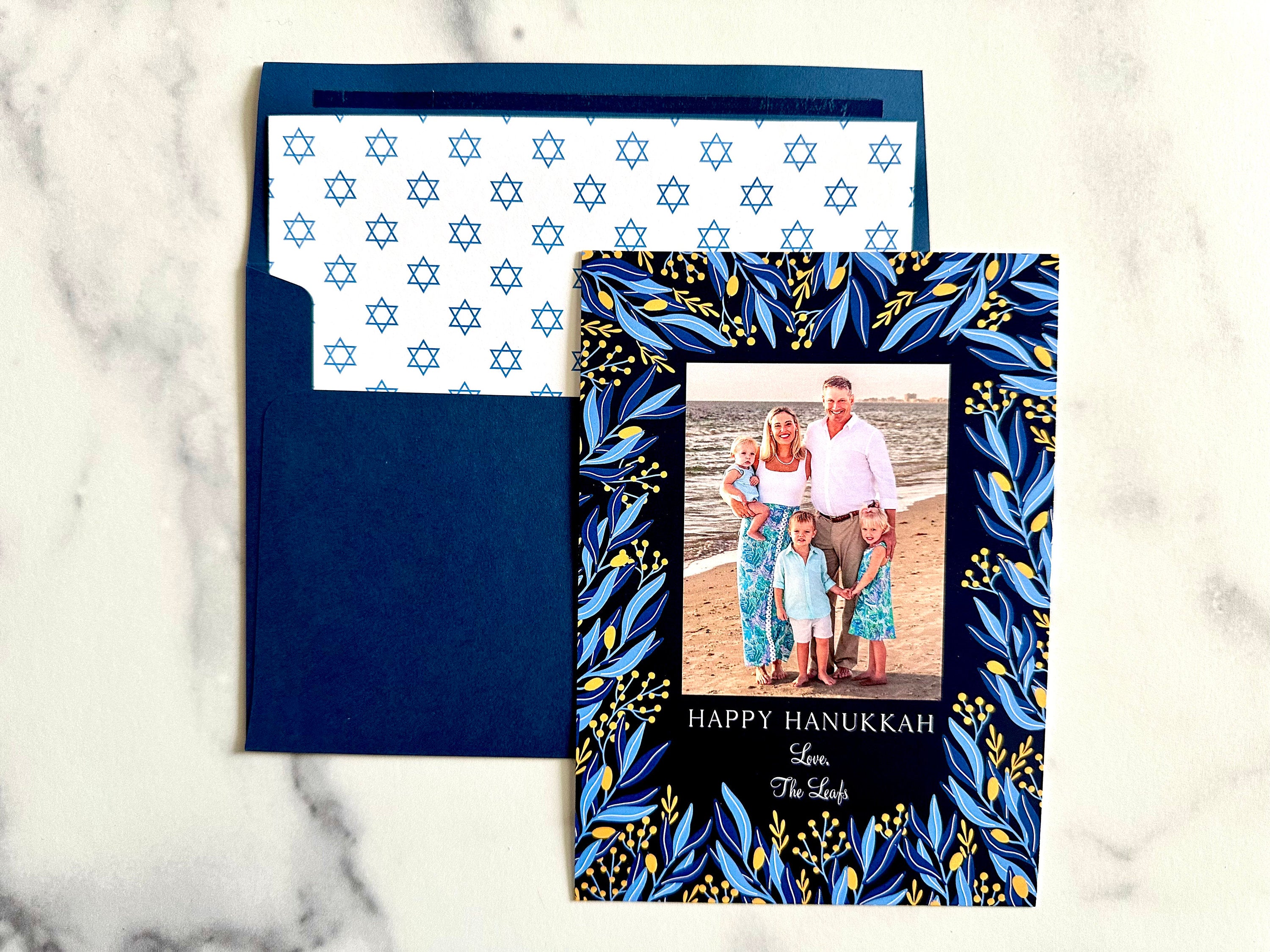 Hannuka Card Chanukka Family Photo Picture Mailer – unbeLEAFabledesign