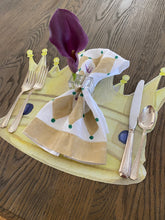 Load image into Gallery viewer, King Queen Crown Placemat Royal Place Setting Mardi Gras Krewe Royal Court New Orleans Louisiana Gift Corporate Gift Princess Birthday
